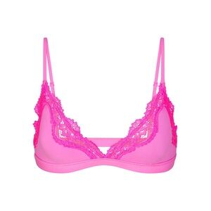 Skims NWT fits everybody lace triangle bralette - pink taffy Large